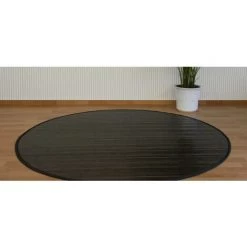 DéCOSHOP26 Tapis En Bambou Rond Brun Foncé Ø 120cm - Noir 9 DéCOSHOP26 Tapis En Bambou Rond Brun Foncé Ø 120cm - Noir -Tapis et paillasson Soldes 1954032 5