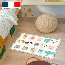 Tapis De Jeu En Vinyle Tarkett 49,5x83 Pour Chambre D'enfant - Haute Qualité Non Toxique - Motif Têtes D'animaux