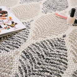 DÉCOWEB Tapis Essenza - Nature Urbaine - Feuilles Gris Et Beige - 60 X 110 Cm -Tapis et paillasson Soldes 19873033 5