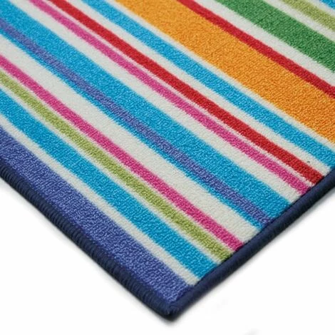 THEDECOFACTORY BIO LINE - <p>Tapis De Cuisine Antidérapant Avec Rayures Multi 60x40 - Multicolore 2 THEDECOFACTORY BIO LINE - <p>Tapis De Cuisine Antidérapant Avec Rayures Multi 60x40 - Multicolore – Image 2