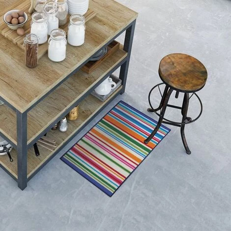 THEDECOFACTORY BIO LINE - <p>Tapis De Cuisine Antidérapant Avec Rayures Multi 60x40 - Multicolore 4 THEDECOFACTORY BIO LINE - <p>Tapis De Cuisine Antidérapant Avec Rayures Multi 60x40 - Multicolore – Image 4