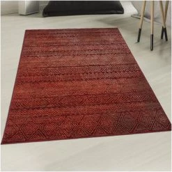 UNAMOURDETAPIS 60x110 - Jadorel Tapis Berbere Salon 60x110 Cm Entrée Interieur Rouge Adapté Au Chauffage Par Le Sol - Rouge