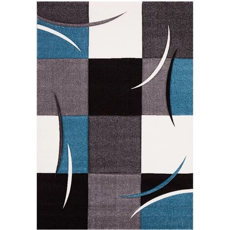 JADOREL Tapis Salon 120x170 Cm Rectangulaire VIRGULADA Bleu Salon Adapté Au Chauffage Par Le Sol - Bleu 2 JADOREL Tapis Salon 120x170 Cm Rectangulaire VIRGULADA Bleu Salon Adapté Au Chauffage Par Le Sol - Bleu – Image 2
