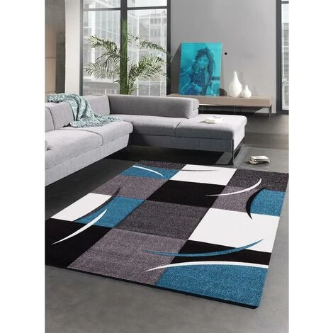 JADOREL Tapis Salon 120x170 Cm Rectangulaire VIRGULADA Bleu Salon Adapté Au Chauffage Par Le Sol - Bleu 5 JADOREL Tapis Salon 120x170 Cm Rectangulaire VIRGULADA Bleu Salon Adapté Au Chauffage Par Le Sol - Bleu – Image 5