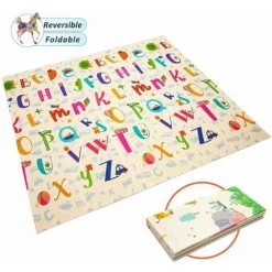 BETTER MAISON Tapis De Jeu Double Face Pour Bébé 200x180x1cm Tapis Bebe Pour Ramper Pliable, Tapis D'éveil De Sol Pour Enfants, Coussin De Pique-nique Et De Jeu En Plain Air #3 - Coloré -Tapis et paillasson Soldes 20099205 3