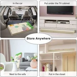 BETTER MAISON Tapis De Jeu Double Face Pour Bébé 200x180x1cm Tapis Bebe Pour Ramper Pliable, Tapis D'éveil De Sol Pour Enfants, Coussin De Pique-nique Et De Jeu En Plain Air #3 - Coloré -Tapis et paillasson Soldes 20099205 5