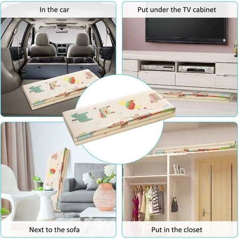 BETTER MAISON Tapis De Jeu Double Face Pour Bébé 200x180x1cm Tapis Bebe Pour Ramper Pliable, Tapis D'éveil De Sol Pour Enfants, Coussin De Pique-nique Et De Jeu En Plain Air #1 - Coloré 4 BETTER MAISON Tapis De Jeu Double Face Pour Bébé 200x180x1cm Tapis Bebe Pour Ramper Pliable, Tapis D'éveil De Sol Pour Enfants, Coussin De Pique-nique Et De Jeu En Plain Air #1 - Coloré – Image 4