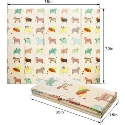 BETTER MAISON Tapis De Jeu Double Face Pour Bébé 200x180x1cm Tapis Bebe Pour Ramper Pliable, Tapis D'éveil De Sol Pour Enfants, Coussin De Pique-nique Et De Jeu En Plain Air #1 - Coloré 9 BETTER MAISON Tapis De Jeu Double Face Pour Bébé 200x180x1cm Tapis Bebe Pour Ramper Pliable, Tapis D'éveil De Sol Pour Enfants, Coussin De Pique-nique Et De Jeu En Plain Air #1 - Coloré -Tapis et paillasson Soldes 20099207 5