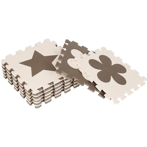 OOBEST 12 Pcs Dalles Mousse Doux Tapis Pour Enfants Bébé Puzzle Tapis En Mousse EVA Activité Tapis De Jeu Carreaux Beige And Marron 5 OOBEST 12 Pcs Dalles Mousse Doux Tapis Pour Enfants Bébé Puzzle Tapis En Mousse EVA Activité Tapis De Jeu Carreaux Beige And Marron – Image 5