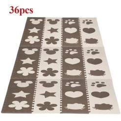 OOBEST 36PCS Café Bébé Mignon Mousse EVA Puzzle Tapis Ramper Jouet Jeux