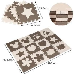 OOBEST 36PCS Café Bébé Mignon Mousse EVA Puzzle Tapis Ramper Jouet Jeux -Tapis et paillasson Soldes 20415074 4