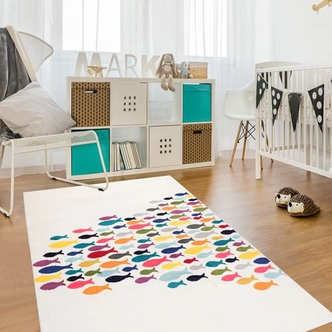 JADOREL Tapis Salon 60x110 Cm Rectangulaire FISHES Multicolore Chambre Adapté Au Chauffage Par Le Sol - Multicolore 1 JADOREL Tapis Salon 60x110 Cm Rectangulaire FISHES Multicolore Chambre Adapté Au Chauffage Par Le Sol - Multicolore
