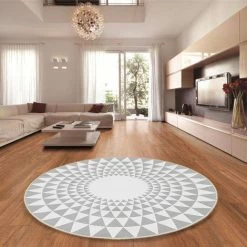 AUGIENB Tapis De Yoga Tapis De Sol Rond à Motifs Géométriques 100cm -Tapis et paillasson Soldes 22852010 3