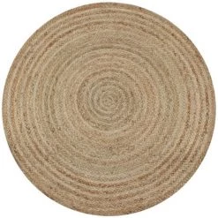Topdeal Tapis Jute Tressé 150 Cm Rond