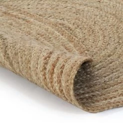 Topdeal Tapis Jute Tressé 150 Cm Rond -Tapis et paillasson Soldes 23040570 4