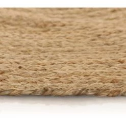 Topdeal Tapis Jute Tressé 150 Cm Rond -Tapis et paillasson Soldes 23040570 5