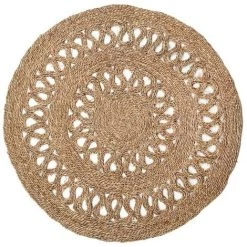 AUBRY GASPARD Tapis Rond En Jonc Naturel Bohème Naturel - Naturel