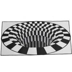 AUGIENB Tapis Antidérapant Shaggy De Pièce 3D Trou 80*100 Cm