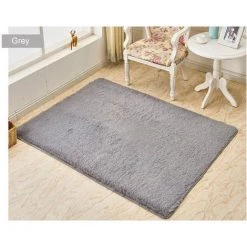 ASUPERMALL Ultra Soft Fluffy Tapis Rectangle Forme Tapis De Tapis Tapis De Sol Pour Salon Chambre Salle De Bain Decoration D'Interieur Tapis, Gris, 0.6 X 1.2 M