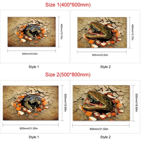 ASUPERMALL 50 * 80Cm Imprime 3D Dinosaur Motif Tapis De Sol Moquette Douce Flanner Paillasson Salon Chambre Tapis 3 ASUPERMALL 50 * 80Cm Imprime 3D Dinosaur Motif Tapis De Sol Moquette Douce Flanner Paillasson Salon Chambre Tapis – Image 3