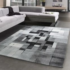 UNAMOURDETAPIS Tapis Salon 40x60 Cm Rectangulaire BELO 13 Gris Entrée Adapté Au Chauffage Par Le Sol - Gris