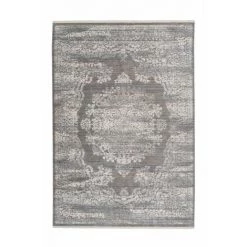 Tapis BOBOCHIC - Tapis En Cuir KHALED Motif Contemporain - Beige