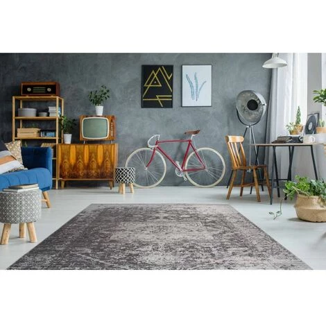 Tapis BOBOCHIC - Tapis En Cuir KHALED Motif Contemporain - Beige 4 Tapis BOBOCHIC - Tapis En Cuir KHALED Motif Contemporain - Beige – Image 4