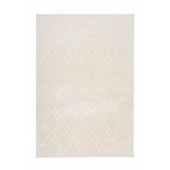 Tapis BOBOCHIC - Tapis Poils Courts RIMINI Motif Berbère - Crème