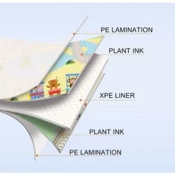 BETTER MAISON Tapis De Jeu Double Face Pour Bébé 200x180x1cm Tapis Bebe Pour Ramper Pliable, Tapis D'éveil De Sol Pour Enfants, Coussin De Pique-nique Et De Jeu En Plain Air #4 - Coloré -Tapis et paillasson Soldes 23477499 4