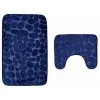 Lot De 2 Tapis De Bain Anti Dérapant Et Le Tapis De Piédestal Pour Salle De Bains Lavable A La Machine (50 * 80+40 * 50cm) - Bleu Marin LangRay - Bleu Marin