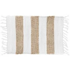 DOUCEUR D'INTÉRIEUR Tapis Rectangle à Franges 50x80 Cm Sagane - Beige