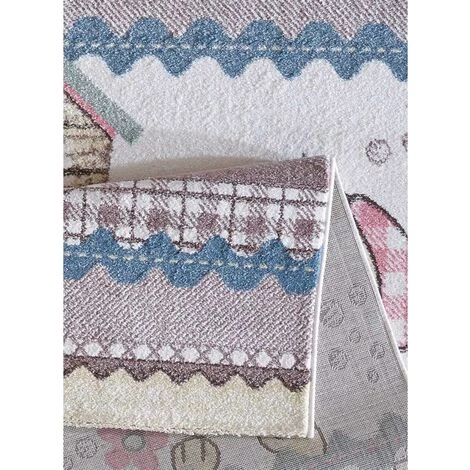 UNAMOURDETAPIS Tapis Enfant 120x170 Cm Rectangulaire KLK DOGRA Crème Chambre Adapté Au Chauffage Par Le Sol - Crème 3 UNAMOURDETAPIS Tapis Enfant 120x170 Cm Rectangulaire KLK DOGRA Crème Chambre Adapté Au Chauffage Par Le Sol - Crème – Image 3