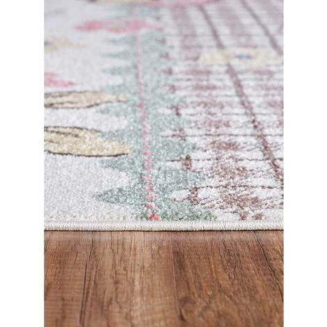 UNAMOURDETAPIS Tapis Enfant 120x170 Cm Rectangulaire KLK DOGRA Crème Chambre Adapté Au Chauffage Par Le Sol - Crème 4 UNAMOURDETAPIS Tapis Enfant 120x170 Cm Rectangulaire KLK DOGRA Crème Chambre Adapté Au Chauffage Par Le Sol - Crème – Image 4