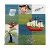 UNAMOURDETAPIS Tapis Enfant 160x160 Carre Cm Carré PIRATE Bleu Chambre Adapté Au Chauffage Par Le Sol - Bleu