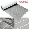 DRILLPRO 600x2400x6.5mm EVA Mousse Teck Bateau Pont Yacht Décor Tapis Antidérapant Feuille Gris-Blanc
