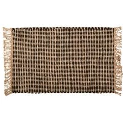 AUBRY GASPARD Tapis En Jute Naturelle Et Coton Noir Multicolore - Multicolore
