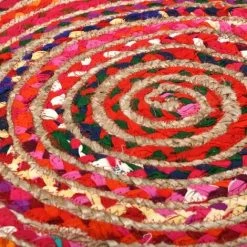 AUBRY GASPARD Tapis Rond Coloré En Jute Et En Coton India Ø 120 Multicolore - Multicolore 5 AUBRY GASPARD Tapis Rond Coloré En Jute Et En Coton India Ø 120 Multicolore - Multicolore -Tapis et paillasson Soldes 23948255 3
