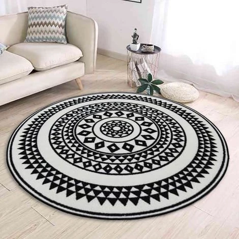 ZEBRAA Tapis De Sol Nordique Moderne En Peluche Tapis De Zone Ronde Pour Salon Chambre Textile80CM 1 ZEBRAA Tapis De Sol Nordique Moderne En Peluche Tapis De Zone Ronde Pour Salon Chambre Textile80CM