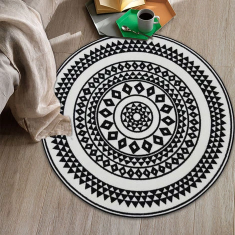 ZEBRAA Tapis De Sol Nordique Moderne En Peluche Tapis De Zone Ronde Pour Salon Chambre Textile80CM 4 ZEBRAA Tapis De Sol Nordique Moderne En Peluche Tapis De Zone Ronde Pour Salon Chambre Textile80CM – Image 4