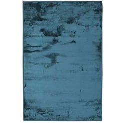 THEDECOFACTORY FLANELLE - <p>Tapis Extra-doux Effet Velours Bleu Foncé 60x90 - Bleu