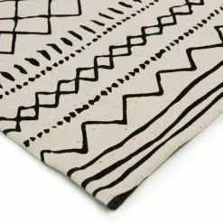 THEDECOFACTORY COTTON BERBERE ETHNO - <p>Tapis En Coton Ethnique Naturel-noir 160x230 - Naturel Noir -Tapis et paillasson Soldes 23982789 3