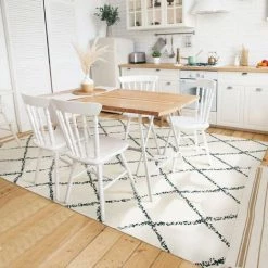 THEDECOFACTORY COTTON BERBERE LOSANGE - <p>Tapis En Coton Losanges Naturel-noir 190x290 - Naturel Noir -Tapis et paillasson Soldes 23982812 4