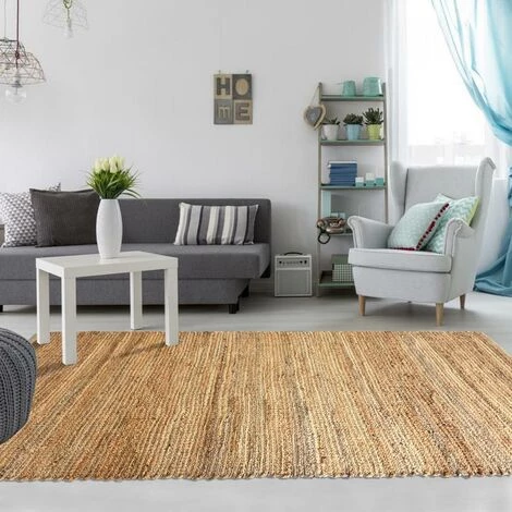 UNAMOURDETAPIS Tapis Kilim 60x110 Cm Rectangulaire JUTE NATURE 180 Beige Entrée Tissé à La Main Jute - Beige 1 UNAMOURDETAPIS Tapis Kilim 60x110 Cm Rectangulaire JUTE NATURE 180 Beige Entrée Tissé à La Main Jute - Beige