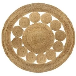 Tapis Rond Ajouré En Jute Atmosphera - Naturel - Naturelle