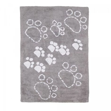 UNAMOURDETAPIS Tapis Enfant 60x110 Cm Rectangulaire PATTES 100% BIO Gris Chambre Tufté Main Coton - Gris 2 UNAMOURDETAPIS Tapis Enfant 60x110 Cm Rectangulaire PATTES 100% BIO Gris Chambre Tufté Main Coton - Gris – Image 2