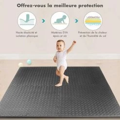 COSTWAY Tapis De Sol Avec Bordure Pour Sport, Tapis Polyvalents Avec Mousse EVA 7 COSTWAY Tapis De Sol Avec Bordure Pour Sport, Tapis Polyvalents Avec Mousse EVA -Tapis et paillasson Soldes 24926897 3