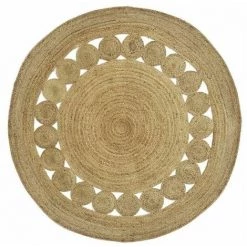 AUBRY GASPARD Tapis Rond En Jute Naturelle Ajourée Diamètre 180cm Beige - Beige