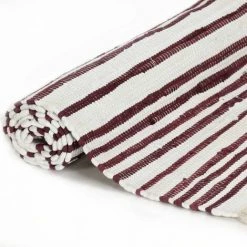 Hommoo Tapis Chindi Tisse A La Main Coton 80x160 Cm Bordeaux Et Blanc HDV02844 7 Hommoo Tapis Chindi Tisse A La Main Coton 80x160 Cm Bordeaux Et Blanc HDV02844 -Tapis et paillasson Soldes 25299062 3