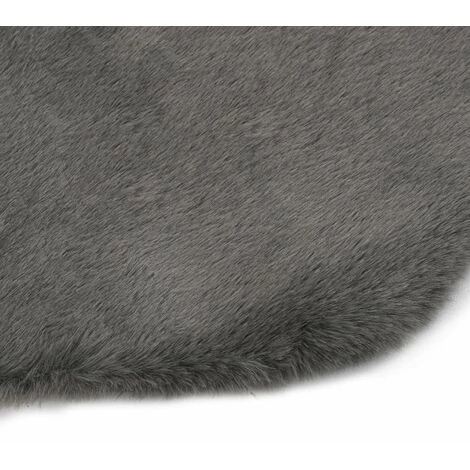 Hommoo Tapis 65 X 95 Cm Fausse Fourrure De Lapin Gris Fonce HDV25405 3 Hommoo Tapis 65 X 95 Cm Fausse Fourrure De Lapin Gris Fonce HDV25405 – Image 3