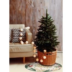 Tapis Décoration De Fêtes- Tapis En Vinyle Tarkett - Diamètre 90 - Motif Joyeux Noël Blanc -Tapis et paillasson Soldes 25532649 3